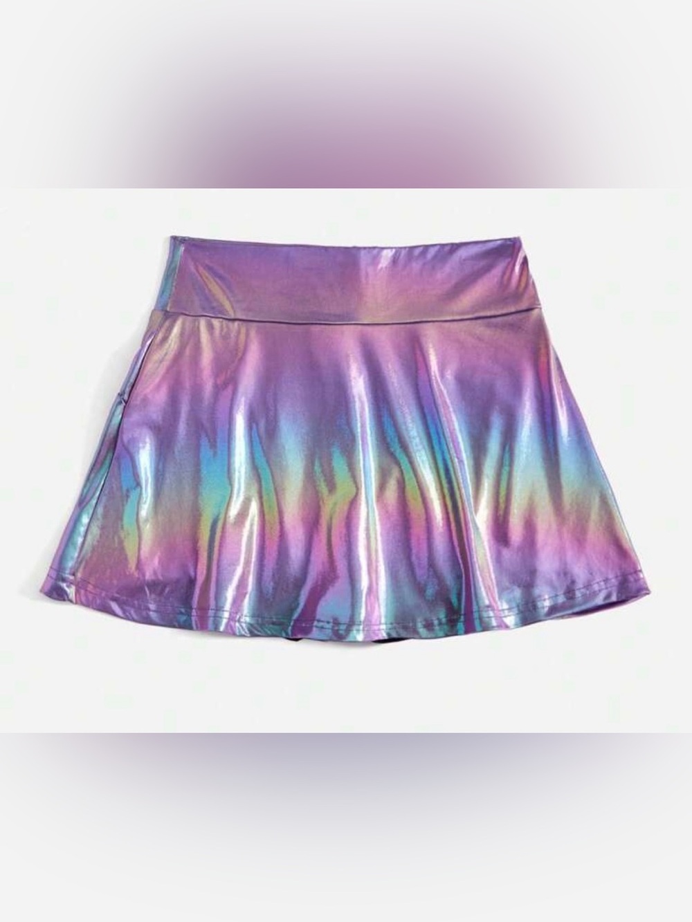 Holographic Purple Iridescent A-Line Women's Skirt